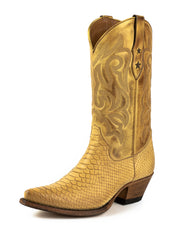 Alabama 2524 Gelbe Cowboy stiefel für Damen