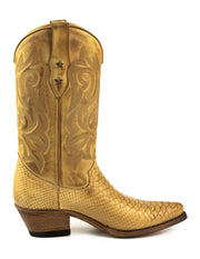 Alabama 2524 Gelbe Cowboy stiefel für Damen